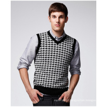 ODM Jacquard V Neck Vest Man Sweater